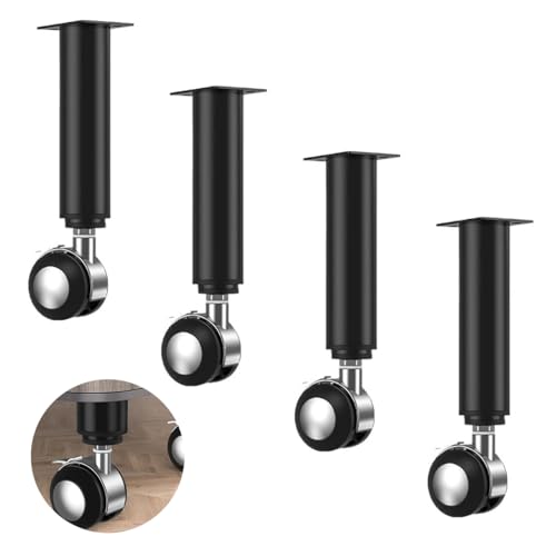 Serplex 4Pcs Telescopic Furniture Legs with Metal Alloy Caster Wheel Mobile Shelf Replacement Wheels 80-120mm Adjustable Screw Fixed Furniture Legs for Drawer Unit, Shelving Units, Kitchen Holder Serplex 4Pcs Telescopic Furniture Legs with Metal Alloy Caster Wheel Mobile Shelf Replacement Wheels 80-120mm Adjustable Screw Fixed Furniture Legs for Drawer Unit, Shelving Units, Kitchen Holder
